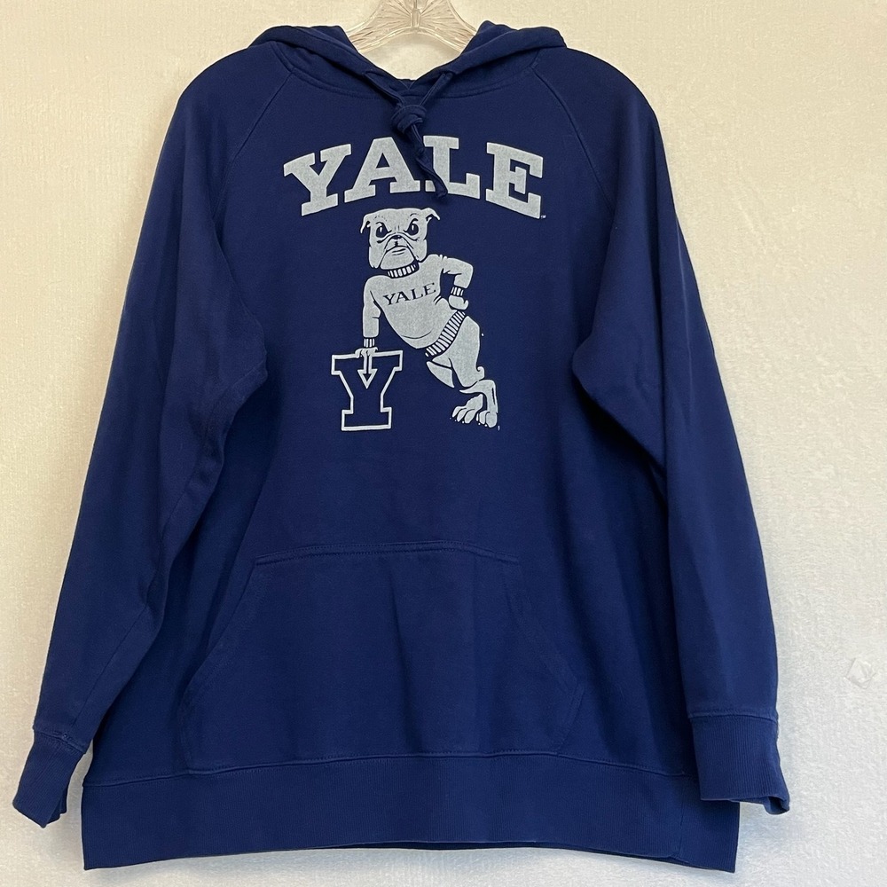 Yale University Bulldog Hoodie Sweatshirt Collegiate Pullover Navy Blue 2X 18/20 - Picture 4 of 4
